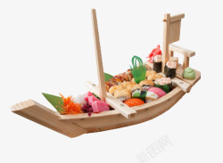 创意盛食物的船素材