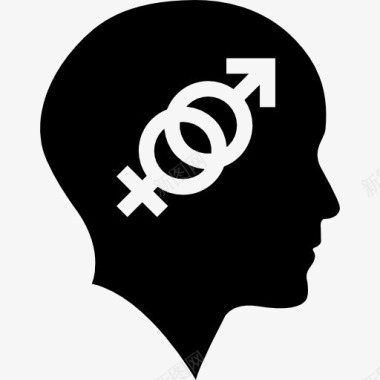 光头与性别符号图标图标