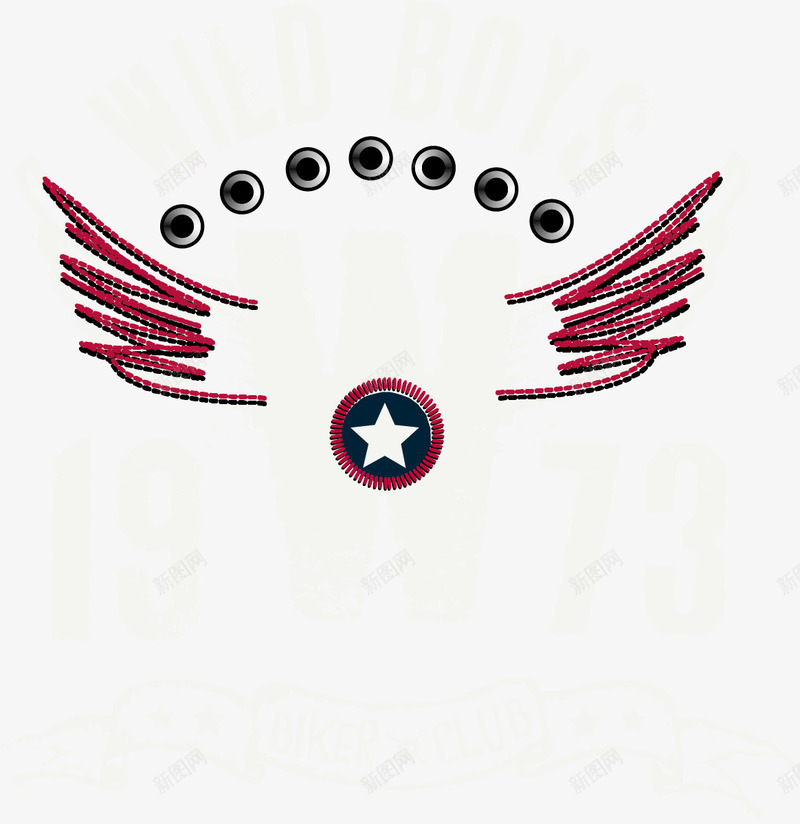复古logo图标png_新图网 https://ixintu.com 健身房Logo 星星 翅膀 装饰 运动 野外健身