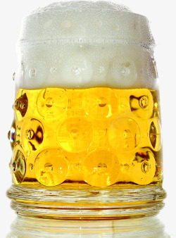 创意夏天解暑神器黄色的啤酒素材