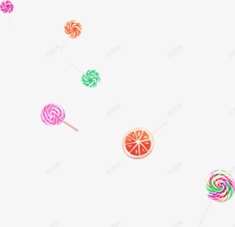 水果糖果漂浮元素png免抠素材_新图网 https://ixintu.com 五彩 创意 漂浮 糖果