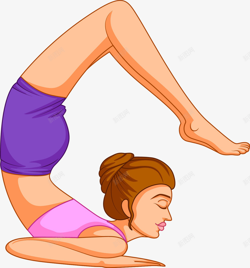 卡通示范瑜伽动作的女孩png免抠素材_新图网 https://ixintu.com 休闲 休闲娱乐 健美 健身 印度瑜伽 女性 手绘 插画 瑜伽 瑜伽动作 瑜伽女性 线条 运动 锻炼