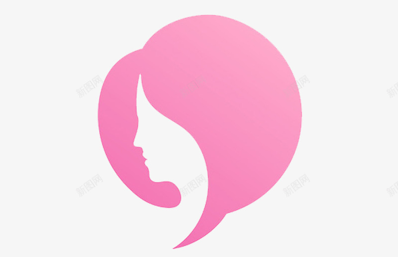 女性美发符号图标png_新图网 https://ixintu.com 公共场合 头发 女性 女生符号 广告 性别 标志 标识 理发 符号 粉色 美发