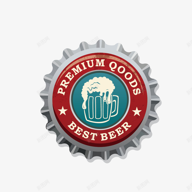 复古啤酒盖标签png免抠素材_新图网 https://ixintu.com bar 啤酒 啤酒盖 标签 装饰图案 贴纸