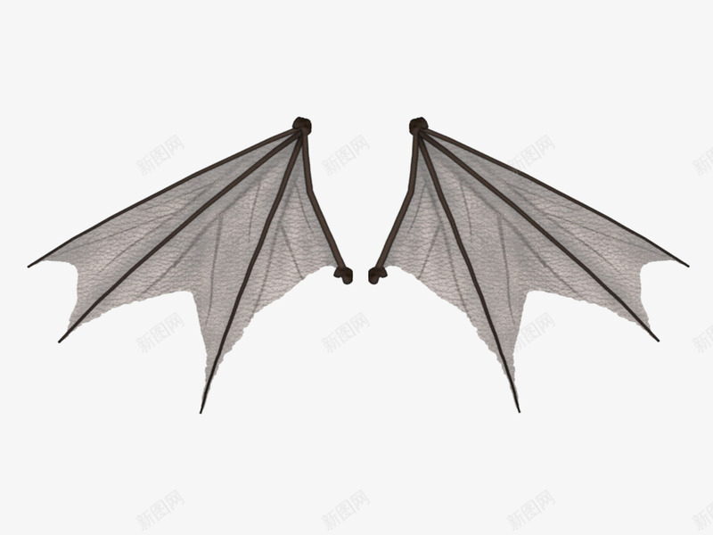 蝙蝠翅膀png免抠素材_新图网 https://ixintu.com 梦幻 灰色翅膀 翅膀 蝙蝠羽翅