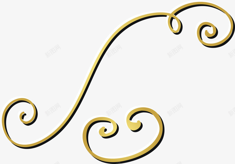 金色线条曲线png免抠素材_新图网 https://ixintu.com 图案 曲线 植物 清新 线条 装饰图案 金色