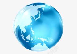 蓝色立体地球素材