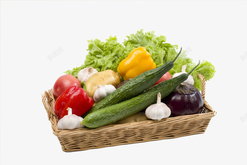 竹篮里的新鲜蔬菜png免抠素材_新图网 https://ixintu.com 新鲜 竹篮 蔬菜