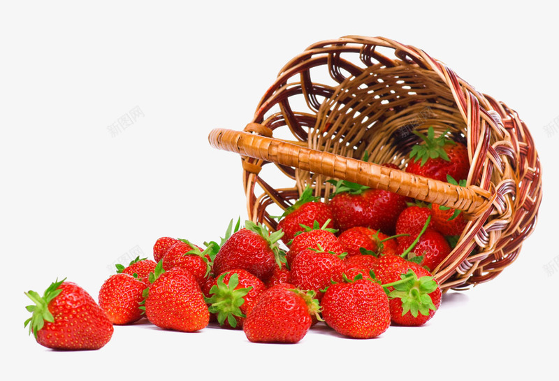 花篮中的草莓png免抠素材_新图网 https://ixintu.com 水果 水果蔬菜 竹篮 红色 花篮 花篮中的草莓 草莓