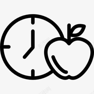 时钟旁边的苹果图标图标