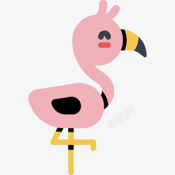 粉色嘴巴粉色圆弧鸵鸟元素图标高清图片