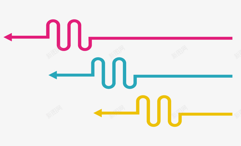 曲线箭头png免抠素材_新图网 https://ixintu.com 彩色箭头 曲线箭头 箭头