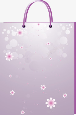 浅紫色美观女性购物袋矢量图素材