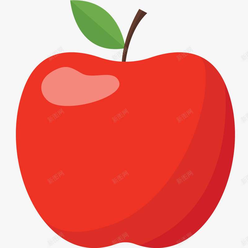 带叶红色苹果水果png免抠素材_新图网 https://ixintu.com 水果 水果矢量 水果苹果 矢量水果 素材 红色 红色矢量 苹果 苹果水果 苹果矢量