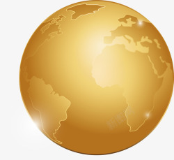 写实地球手绘金色地球高清图片