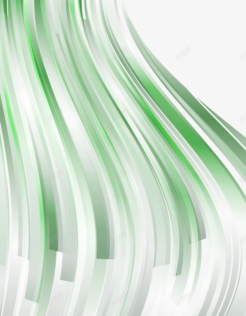 绿色曲线线条png免抠素材_新图网 https://ixintu.com 弧形 曲线 梦幻 清新 渐变 线条 绿色