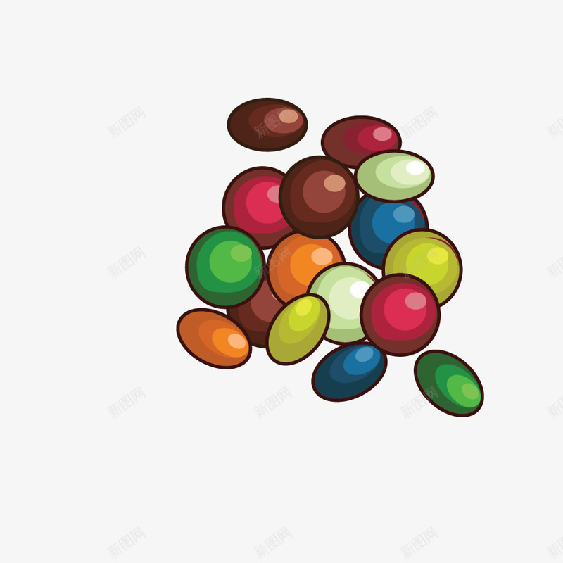 彩色巧克力豆png免抠素材_新图网 https://ixintu.com 卡通 彩色 彩虹豆 矢量糖果 糖果 零食 食物