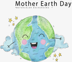微笑的地球地球母亲日矢量图高清图片