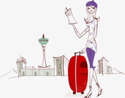 妇女女性旅行时尚矢量图素材