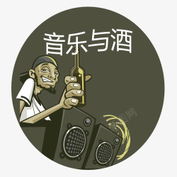 音乐与酒素材