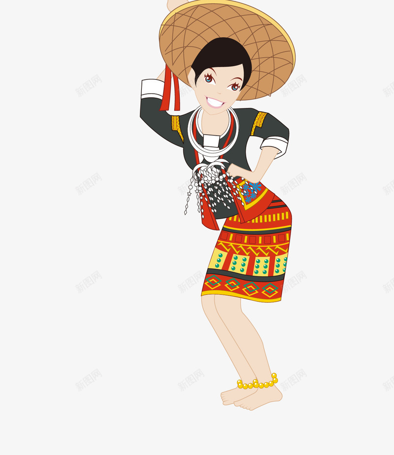 舞动的哈尼族女性png免抠素材_新图网 https://ixintu.com 哈尼族 女性 素材 舞动