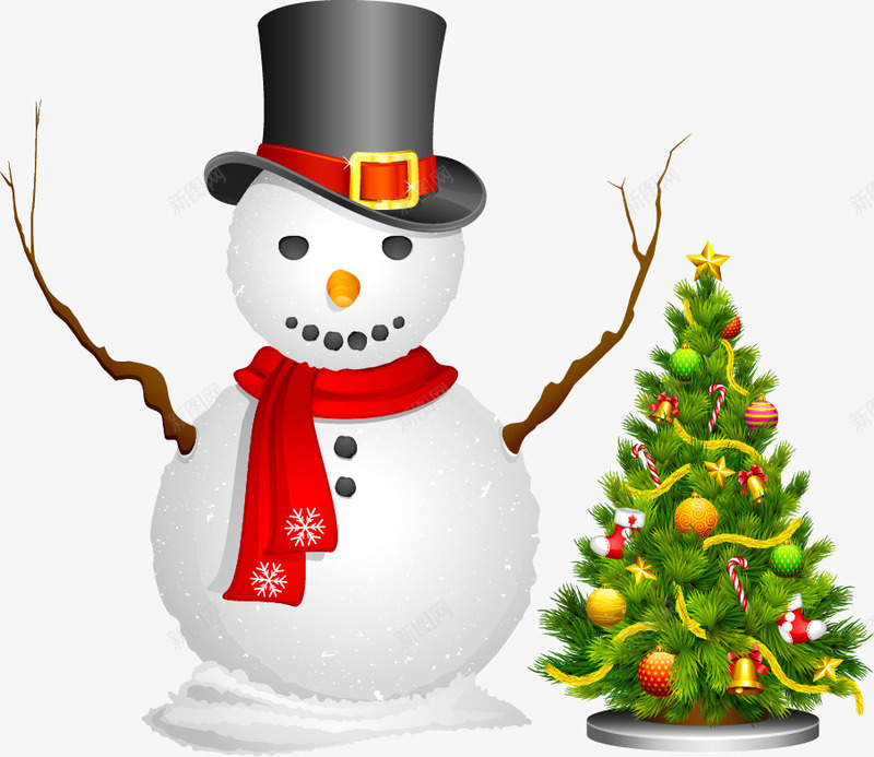 圣诞树雪人冬季圣诞节png免抠素材_新图网 https://ixintu.com png 冬季 圣诞树 圣诞节 圣诞节矢量 素材 雪人