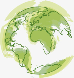 卡通手绘绿色环保地球素材