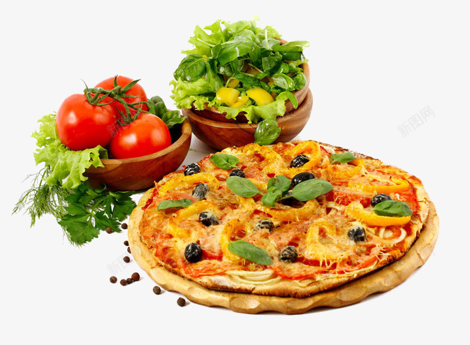 蔬菜披萨png免抠素材_新图网 https://ixintu.com 披萨 点心 美食 蔬菜