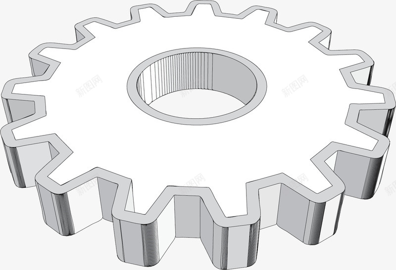 白色立体3D齿轮矢量图eps免抠素材_新图网 https://ixintu.com 3D 卡通风格 卡通齿轮 机械化齿轮 白色齿轮 立体 矢量图