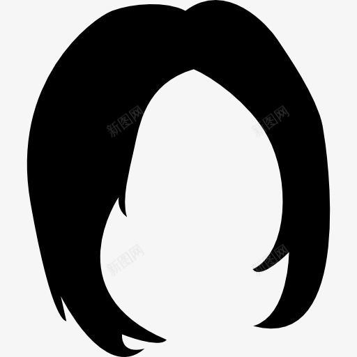 短女性黑头发的形状图标png_新图网 https://ixintu.com 发型 头发 女性 女性发型 形状 短 短发 美发