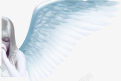祈祷天使祈祷的女孩写实天使翅膀矢量图高清图片
