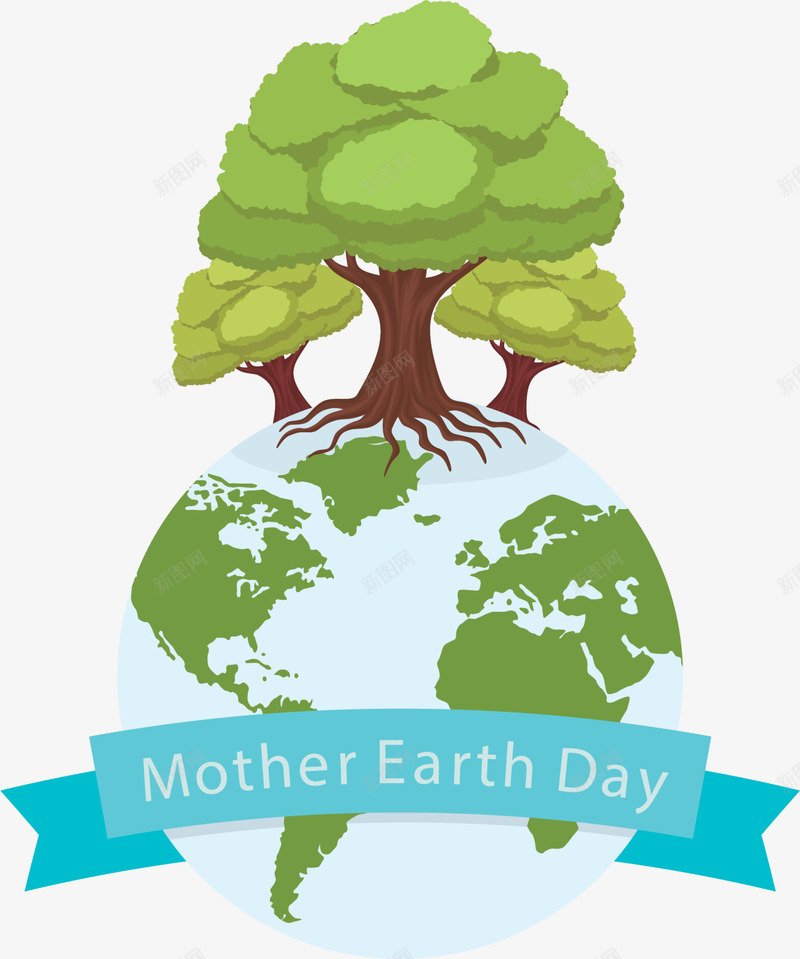 母亲地球日蓝色地球png免抠素材_新图网 https://ixintu.com Day Earth mother 母亲地球日 绿色大树 蓝色地球