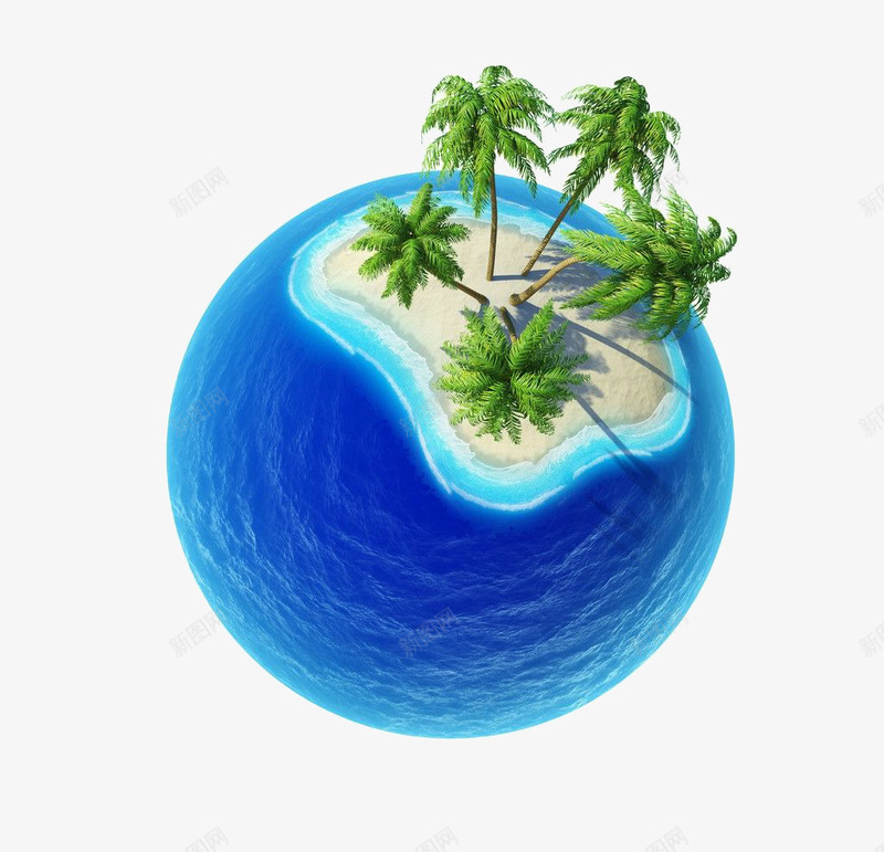 创意海洋球png免抠素材_新图网 https://ixintu.com 地球 海洋球 环保 球