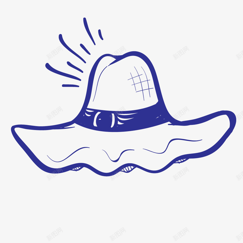 女士太阳帽png免抠素材_新图网 https://ixintu.com 太阳帽 女性 时尚 水墨 美丽的 蓝色帽子 遮阳
