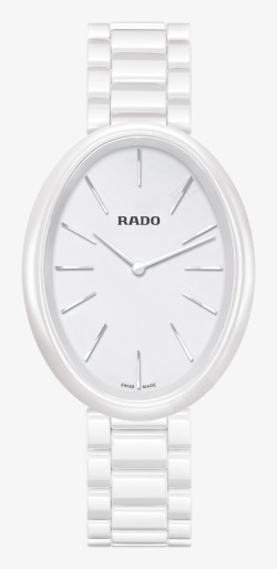 雷达白色装饰腕表手表椭圆形女表素材