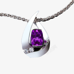 紫色宝石吊坠素材