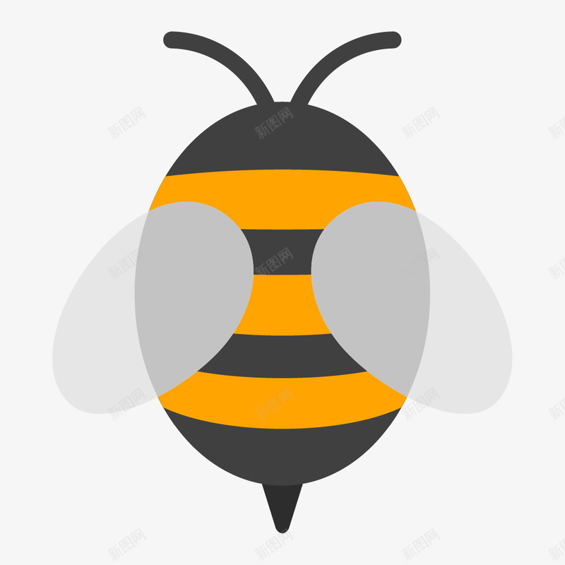 手绘蜜蜂png免抠素材_新图网 https://ixintu.com 动物 卡通 可爱 手绘 水彩 翅膀 蜜蜂 黄色