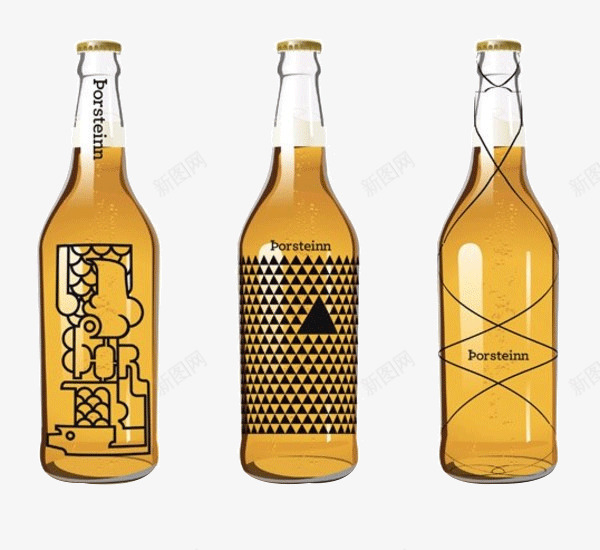 创意啤酒酒瓶png免抠素材_新图网 https://ixintu.com 创意酒瓶 手绘酒瓶 装饰酒瓶 黄色酒瓶