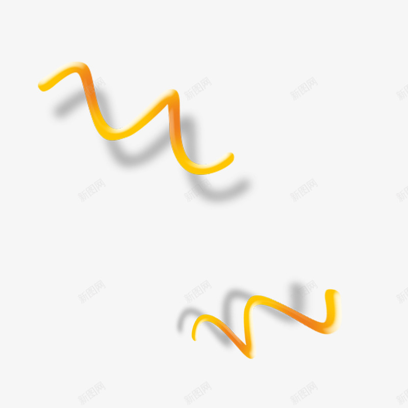黄色渐变螺状曲线装饰png免抠素材_新图网 https://ixintu.com 曲线 螺状 装饰 黄色渐变