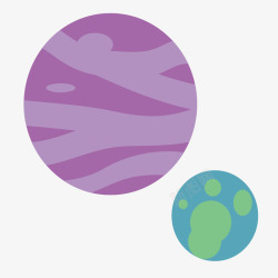 紫色星球绿色地球太阳系宇宙太空素材