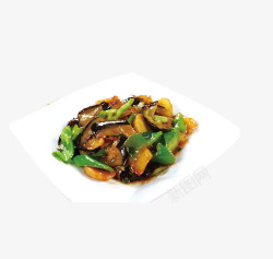 家常菜青椒美味地三鲜高清图片