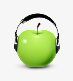 听音乐的苹果素材