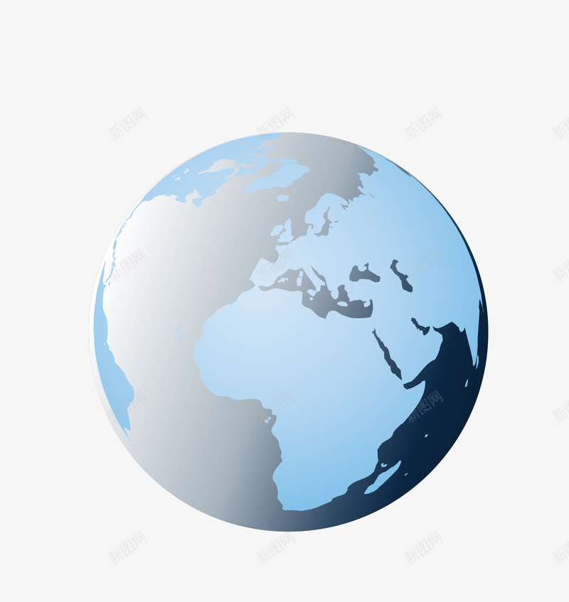 蓝色立体地球png免抠素材_新图网 https://ixintu.com 家园 矢量地球 立体地球 蓝色地球