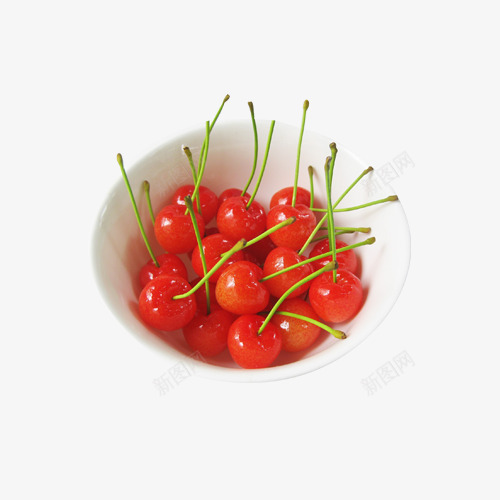 一碗红色樱桃png免抠素材_新图网 https://ixintu.com 产品实物 小巧 有机水果 水分 营养
