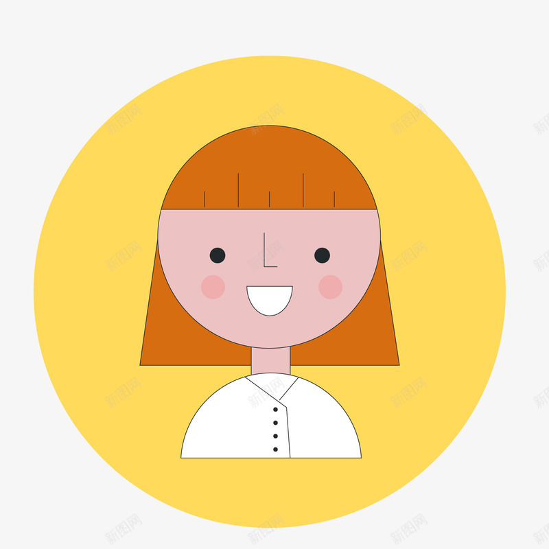 商务女子头像png免抠素材_新图网 https://ixintu.com 卡通 商务人士 圆形 头像设计 女性 白领头像 黄色
