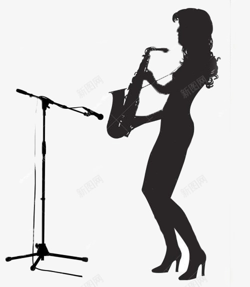 萨克斯女性png免抠素材_新图网 https://ixintu.com 乐器 吹萨克斯 吹萨克斯的人 女性 性感 演奏 美妙 音乐 黑色