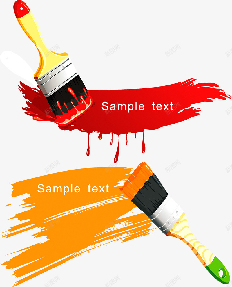 笔刷矢量图ai免抠素材_新图网 https://ixintu.com 刷子 喷溅 油漆 笔刷 矢量图