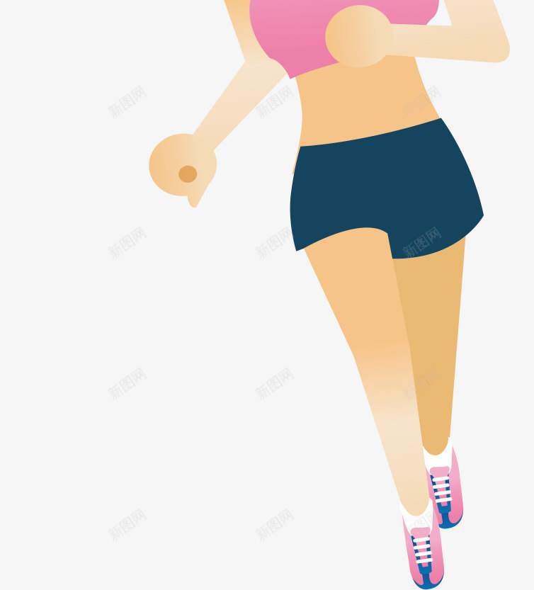 跑步的女性矢量图ai免抠素材_新图网 https://ixintu.com 健身 卡通人物 晨跑 锻炼 矢量图