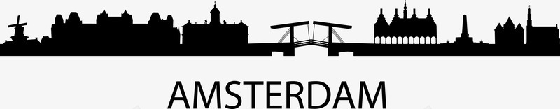 Amsterdam城市png免抠素材_新图网 https://ixintu.com 城市 城市建筑图 城市线框 建筑 手绘城市图 曲线 线条 线绘 边框 都市