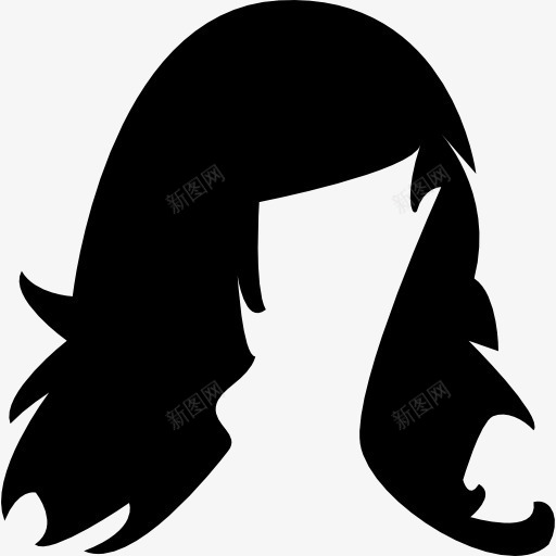 女假发图标png_新图网 https://ixintu.com 假发 头发 头发的形状 女性的头发 工具和器具 形状工具 黑头发